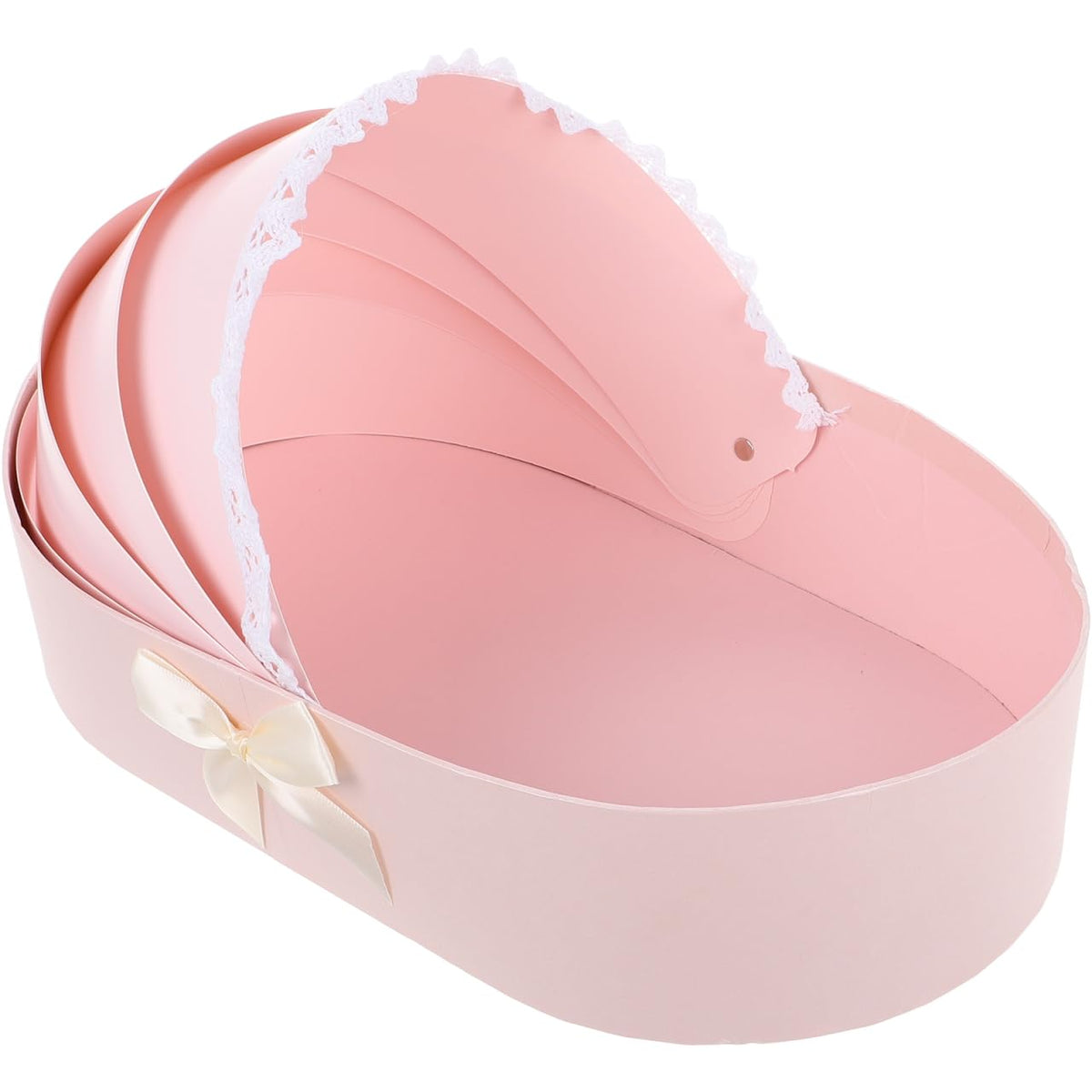 Baby Bedside Crib Basket Florist Presents Wrapping Bag for Baby Shower Flower Bouquet Wrapping for Newborn 100 Days, 1St Birthday Florist Packing Bags Pink