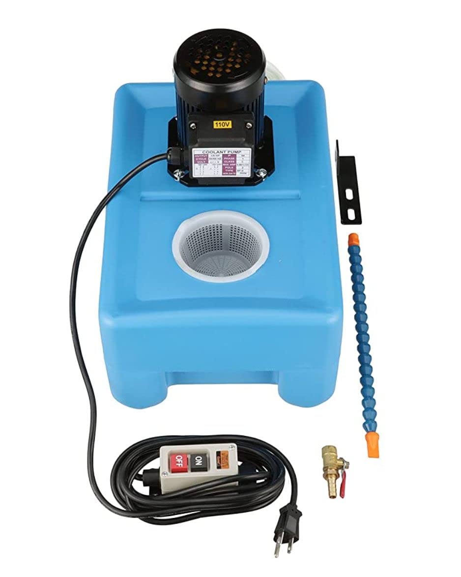 VERTEX 3012-8110 3-Gallon Coolant Pump Kit – 110V 1/8 HP Portable Machine Tool Cooling System for Milling, Drilling, Lathe – Compact 3-Gallon Tank, Above-Ground Design, Easy Coolant Circulation Device
