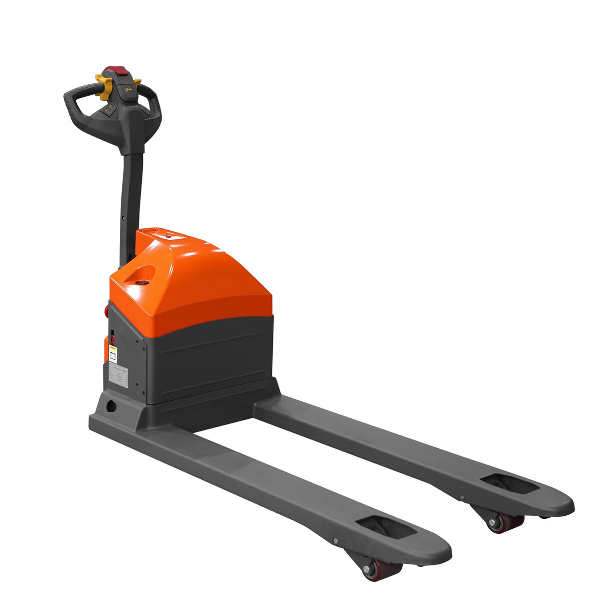 Tory Carrier Electric Powered Pallet Jack Truck, w/Emergency Key Switch 3300lbs Cap. 48" x 27" Electric Pallet Truck with Built-Out Charger