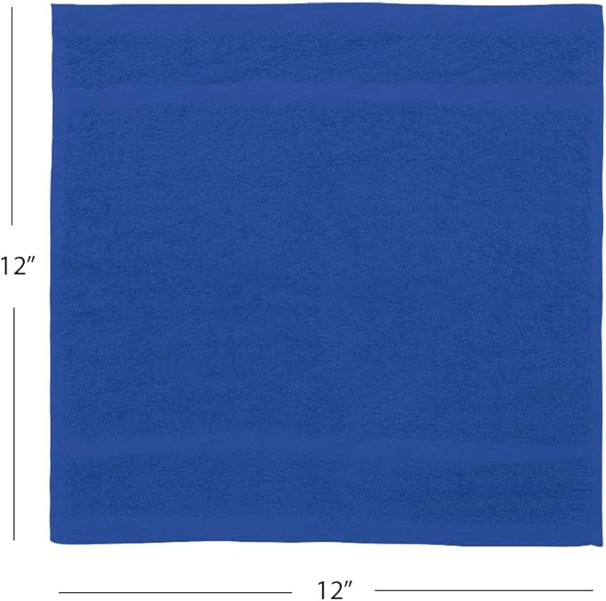 Avalon Towels Cotton Washcloths – Size 12x12 Inches, 100% Ring Spun Cotton
