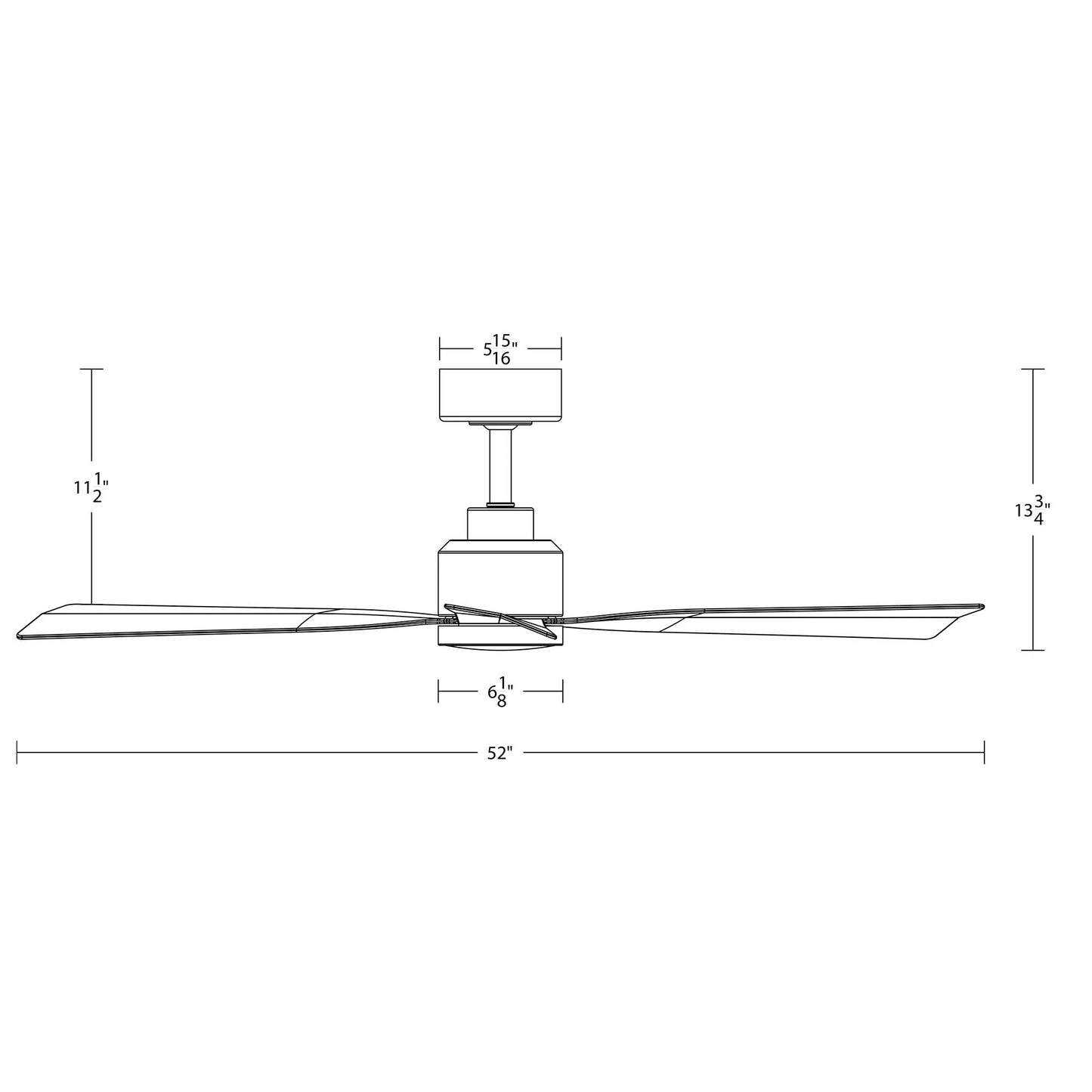 Clean Indoor/Outdoor 3-Blade Smart Compatible Ceiling Fan 52in Matte Black with Remote Control and Wall Cradle. Works with iOS/Android, Alexa, Google Assistant, Samsung SmartThings, and Ecobee.
