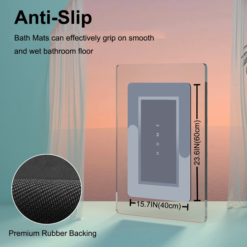 Bingobang Absorbent Bath Mat Non Slip Anti Mould 60 x 40 cm, Diatom Mud Bathroom Shower Floor Mat, Quick-Dry 4 Layer Thickened Rug for Bedroom, Kitchen, Toilet, Door