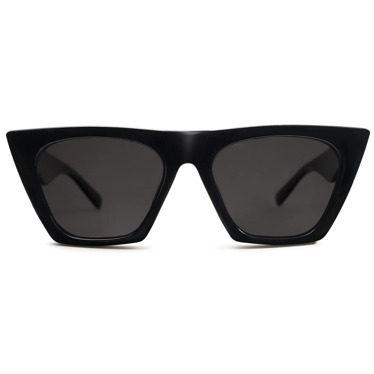 SOJOS Trendy Oversized Square Cateye Polarized Sunglasses Womens Big Frame Shades SJ2115, Black/Grey