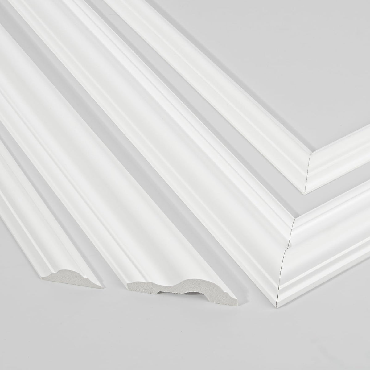 Art3d Premade Bilinear Frame Accent Molding Set, Pre-Cut Decorative Wainscoting Panel for Home Décor, Ready-to-Assemble Glue-On Wall Trim for Living Room Bedroom Corridor, 6 Separate Bilinear Frame