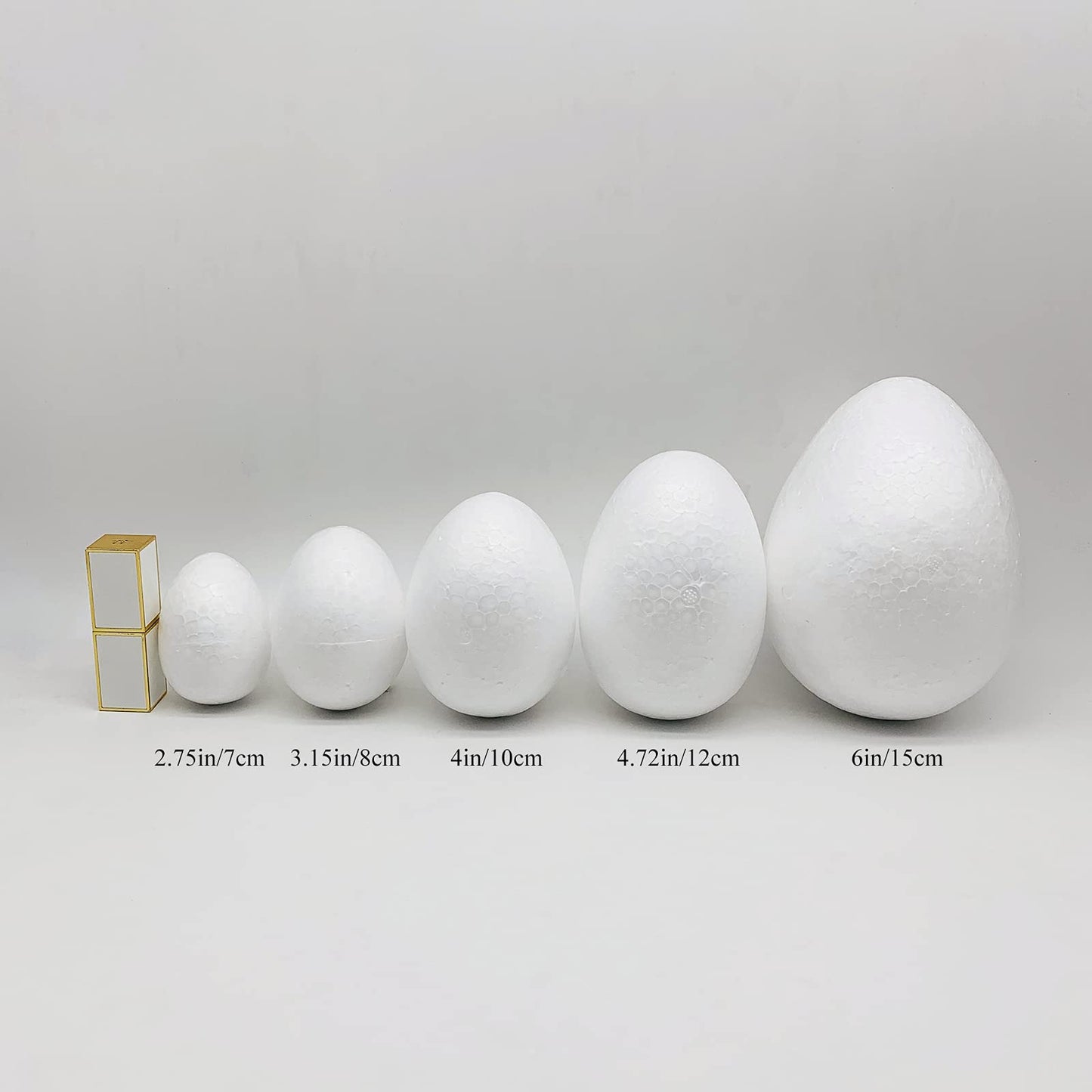Crafjie Foam Eggs 18pcs 4 Inch (10cm) White Craft Polystyrene Eggs Smooth for Spring Easter Halloween Christmas Holiday Crafts Making Handmade DIY Painting School Projects