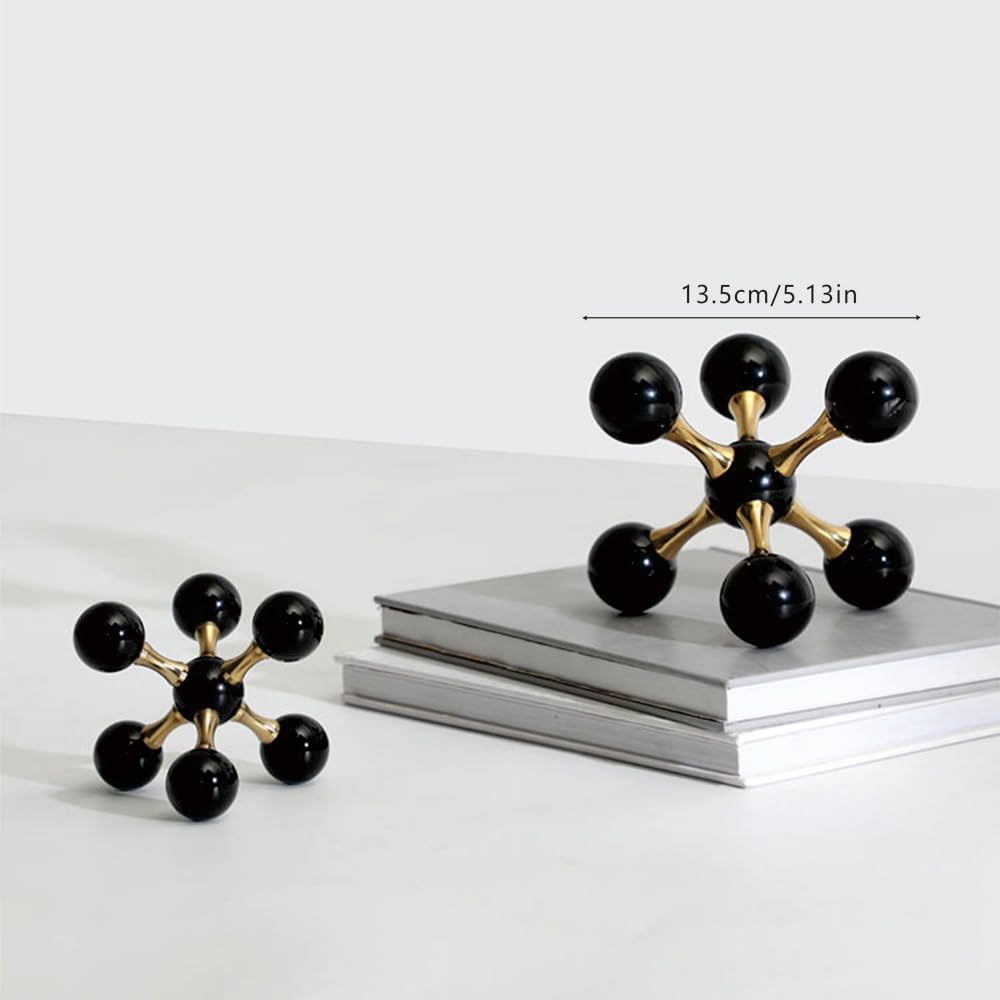 Luxurious Black Crystal and Alloy Molecular Ball Living Room Desktop Decoration Crystal Molecules, for Birthday Friends Gatherings, Home or Office Counter Decoration Accessories