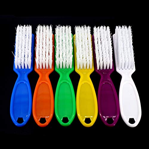 6 Pcs Handle Grip Nail Brush, Nail Cleaning Brushes
