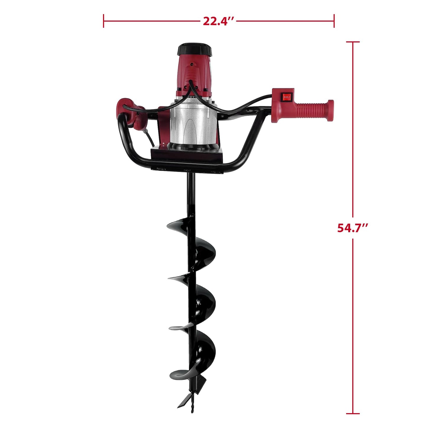 JKCHENPRO Earth Auger with Reverse Function, 1500W Electric Post Hole Digger with 6" Drill Bit, 110V Electric Powered Auger for Fence Posts, Tree Planting, Landscaping & Gardening