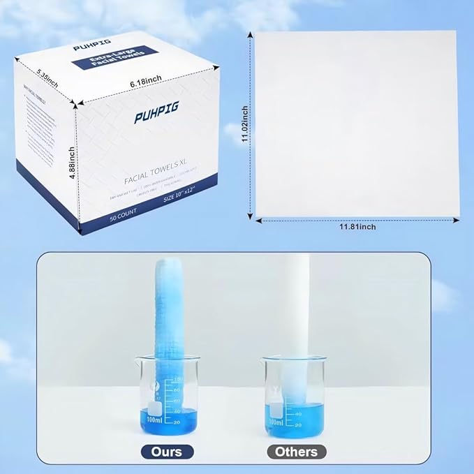 Clean Face Towels, Disposable Face Towels, Makeup Remover Dry Wipes, 10in X
