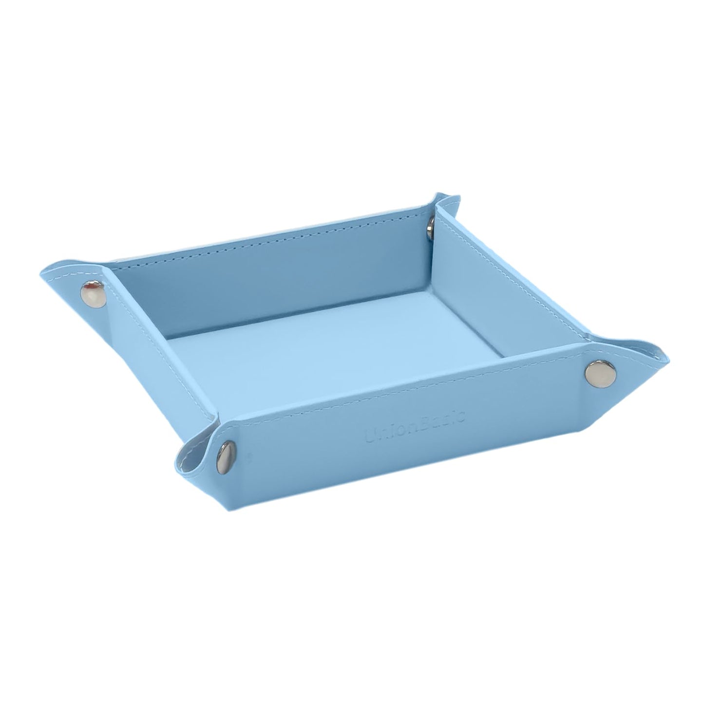 UnionBasic Small Valet Tray, Jewelry Tray for Rings Watches Earrings, Entryway Catchall Caddy for Coins Keys Change, Nightstand Bedside Valet Holder, Trays for Electronic Gadgets, Blue