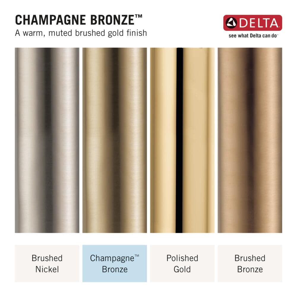 Delta Faucet Saylor 17 Series Gold Shower Valve Trim Kit with H2Okinetic Shower Head, Delta Shower System, Shower Faucet Set, Shower Head and Handle, Champagne Bronze T17235-CZ (Valve Not Included)