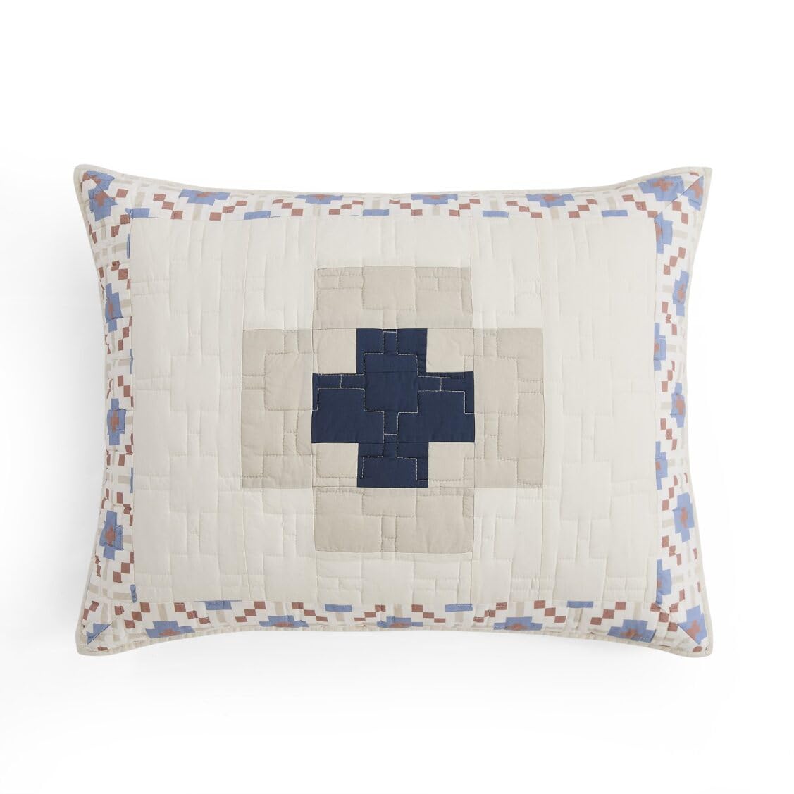 Pendleton King Quilt Set – 100% Cotton 3 Piece Quilt Set with Shams, Soft Lightweight Bedding for King Size Bed, White & Blue Patterned Comforter Alternative, King Bedding Set (Meadow Summit)