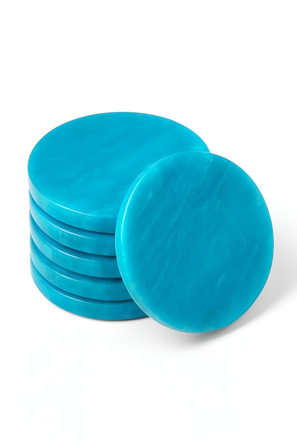 SS Antiquity&Marble Set of 4 –3.5 Egyptian Handmade Black Marble Coasters–Luxury Drink Coasters for Coffee Table,Home Bar,Kitchen&Office–Natural Stone Design with Soft Velvet Base. (Turquoise)