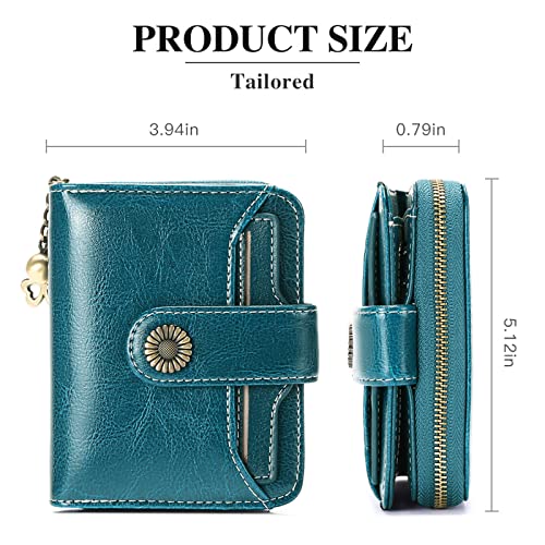 SENDEFN Purses for Women Genuine Leather Small Bifold Compact Womens Wallet with RFID Protection