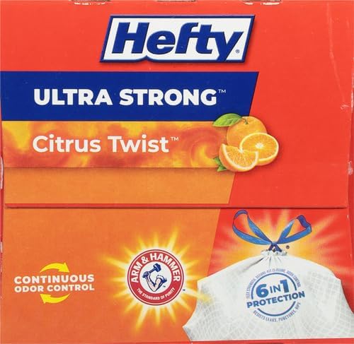 Hefty Ultra Strong Trash Bags 13 Gallon | Tall Kitchen | Drawstring Closure |