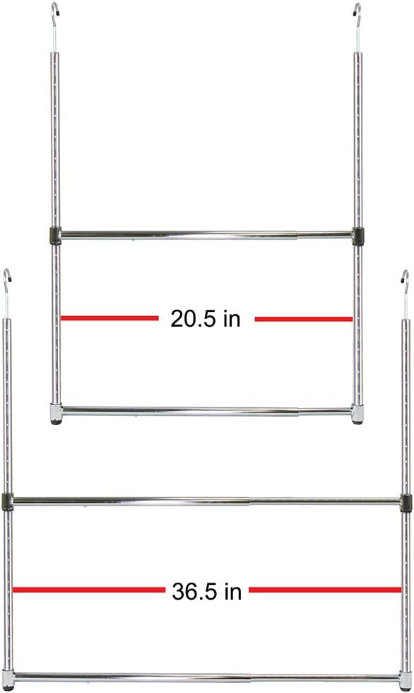 Oceanstar ACR1538C 2-Tier Portable Adjustable Rod Closet Hanger