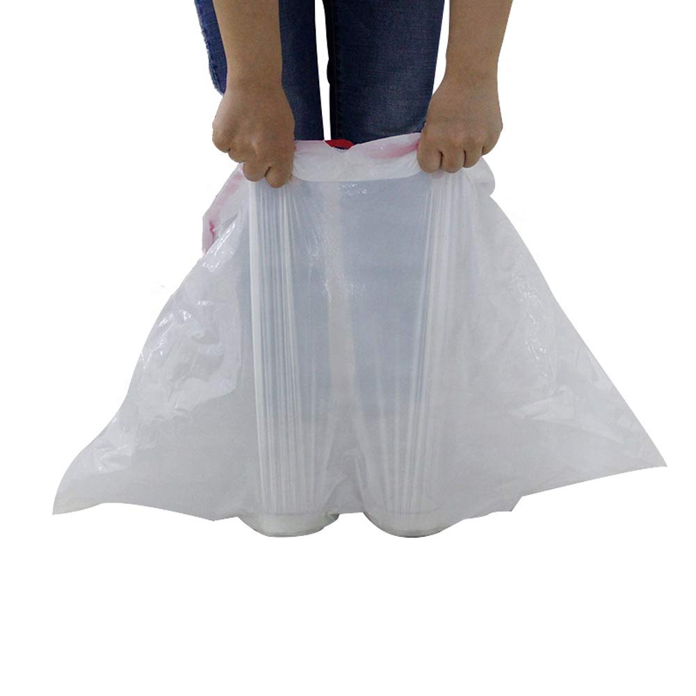 BILIEASY Cat Litter Box Liners large with Drawstrings 10 Pack Scratch Resistant Bags for Medium and Large Litter Box (M, WHITE)