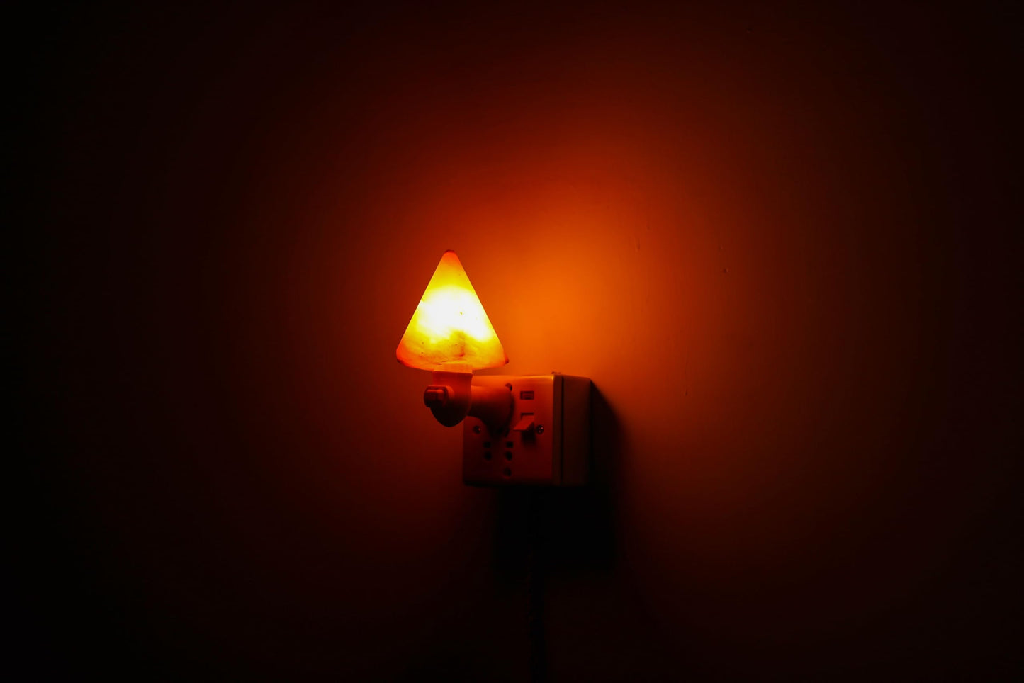 NatureBoost Himalayan Pink Salt Night Light Pyramid (3 Pack) Natural Crystal Plug-in Salt Lamp with Warm Amber Glow.