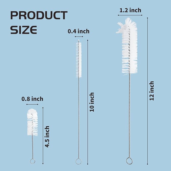 Living and Giving 3Pcs Set of Bottle Brush Flexible Cleaning Brushes Kitchen