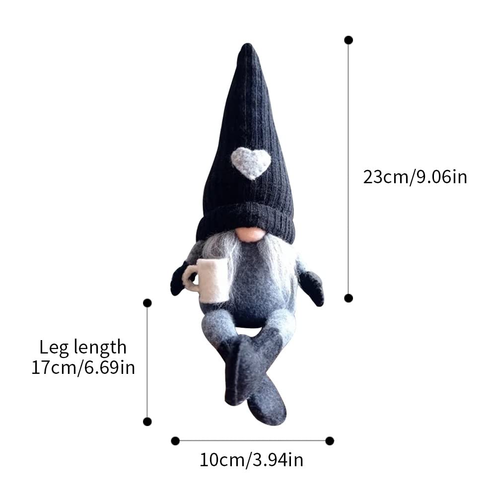 JstDoit 2 Pcs Coffee Gnomes Plush Bar Decor, Handmade Swedish Tomte Gnomes Gifts Farmhouse Scandinavian Figurine Gnome for Home Kitchen Coffee Station Table Shelf Decor