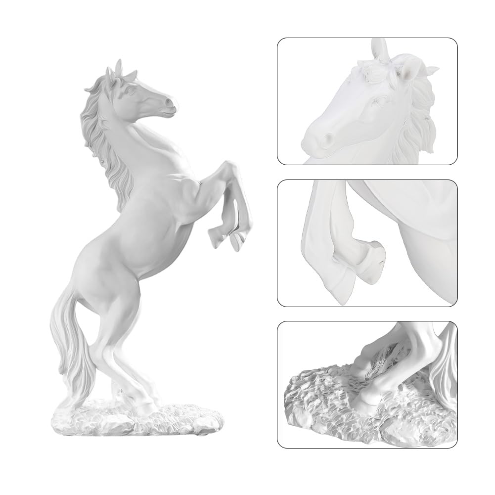 Horse Statue, Resin Soild Animals Sculpture Table Decor Indoor Modern Home Desk Art Figurines Ornament Office Decorative Bookshelf Desktop Living Room Dining Room Coffee Photography Props Standing