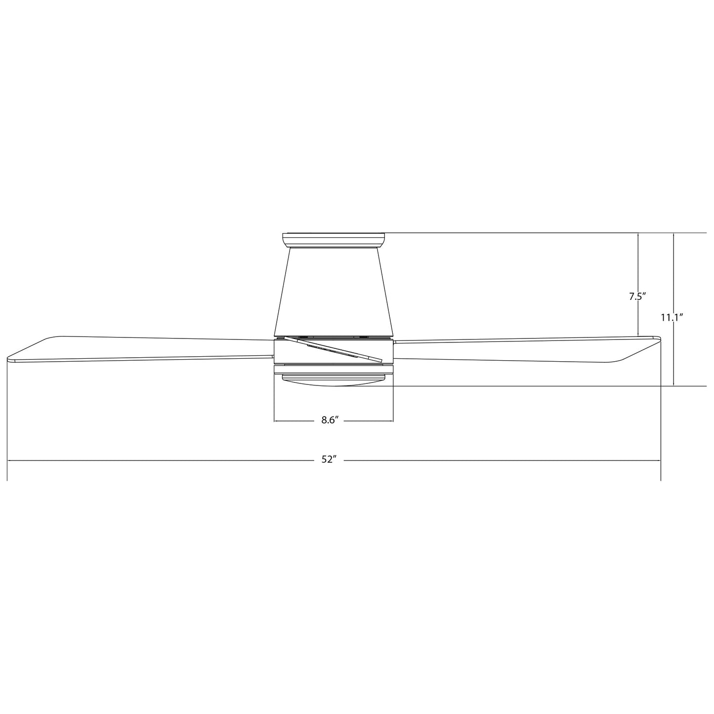 WAC Lighting Hug 3 Blades Aluminum Smart Flush Mount Ceiling Fan in Matte White