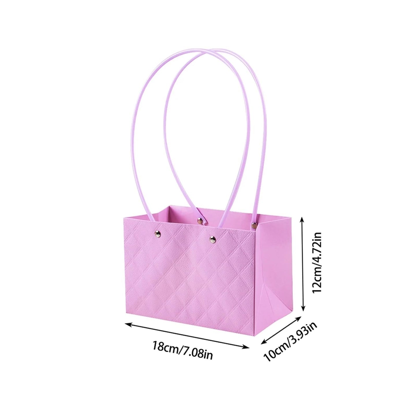 Nikeg Kraft Paper Flower Gift Bags 15Pcs Paper Flower Gift Bag With Handle Rectangle Tote For Wedding Party Birthday Portable Bags Florist Wrap(Flower box style-A)
