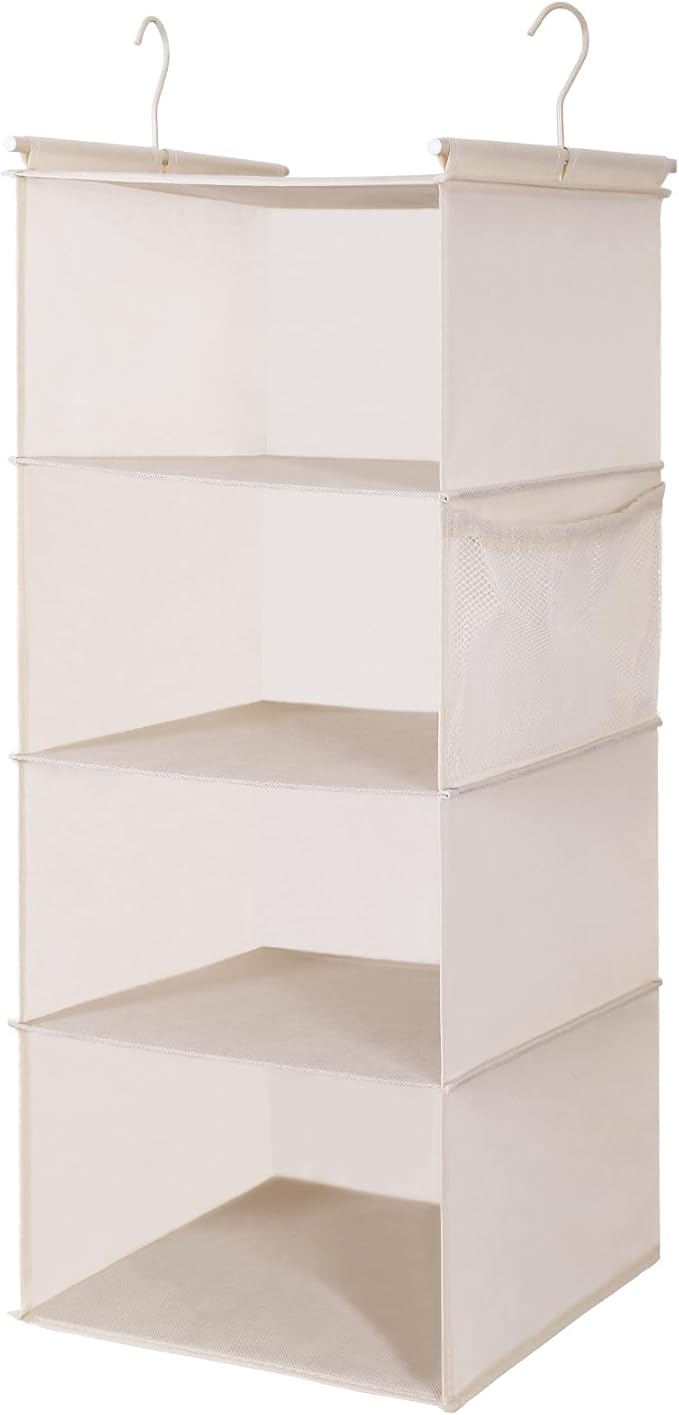 MAX Houser 4 Tier Shelf Hanging Closet Organizer, Space Saver, Closet Hanging