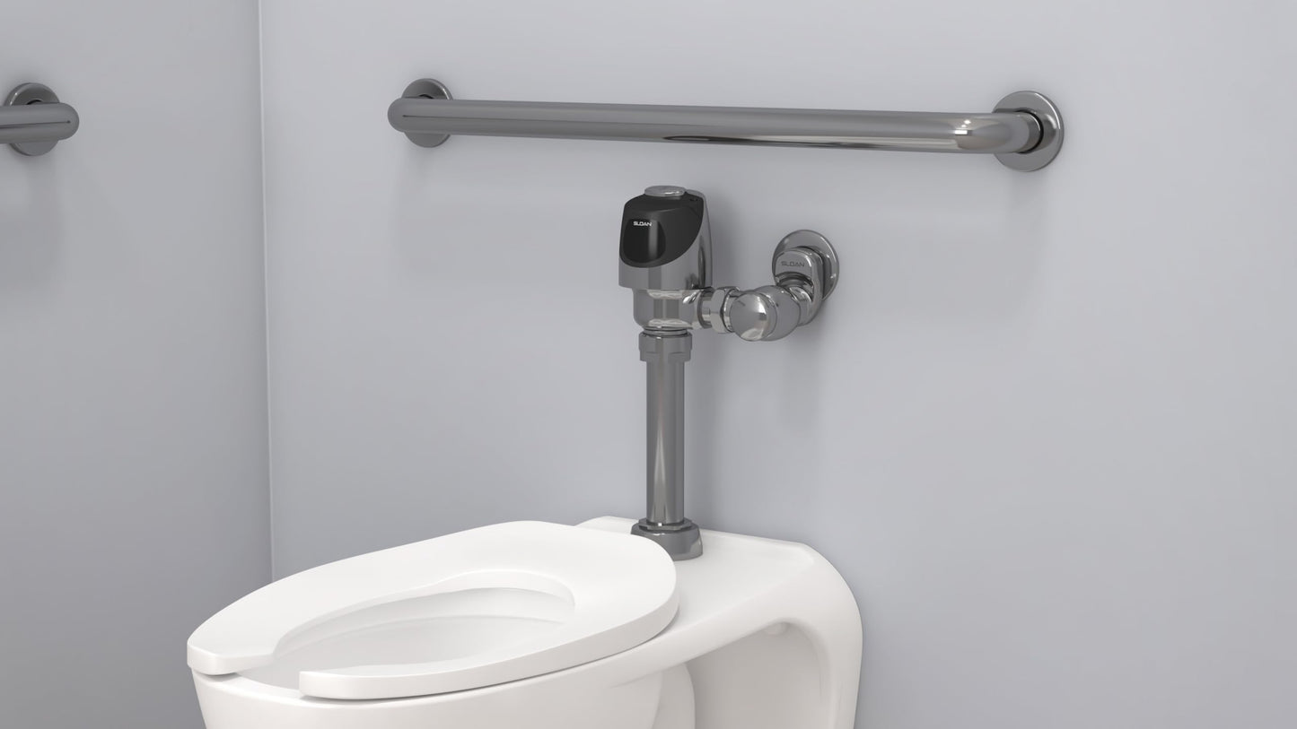 Sloan G2 Optima Plus 8180 Exposed Sensor Urinal Flushometer, 1.0 GPF Flush Valve - Single Flush, Fixture Connection Top Spud, Battery Powered Infrared Sensor, Polished Chrome Finish, 3250406