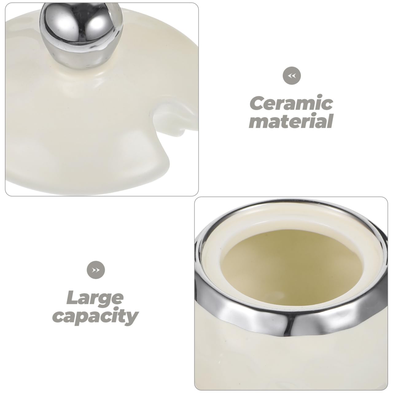 Kichvoe Porcelain Seasoning Jar with Lid and Spoon 3.74 Inch Ceramic Sugar Container Multifunctional Condiment Holder for Kitchen and Dining