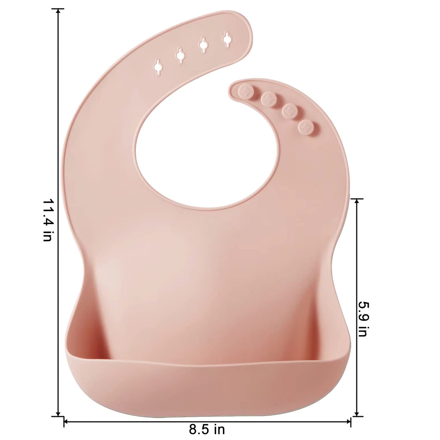 PandaEar Silicone Baby Bibs Set of 3 for Toddlers, BPA Free Waterproof Adjustable Feeding Bib with Large Pocket Food Catcher (Pink)