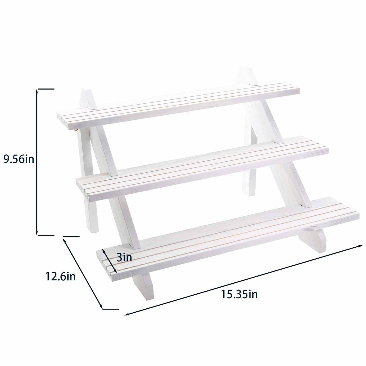 Display Riser, Earring Display Stands, Organizer for Vendor white(3tier)