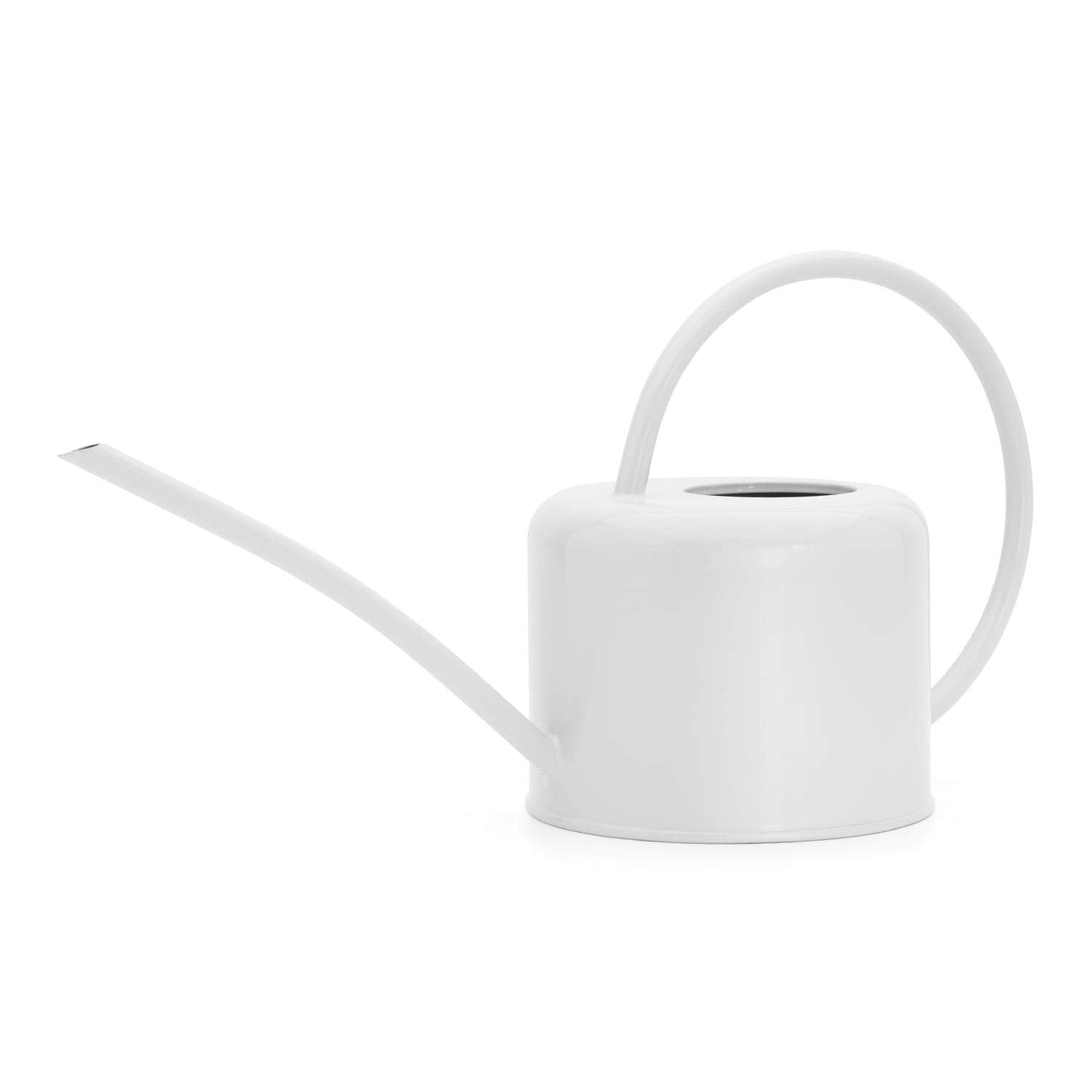 CKB Ltd® Small 1.1L Indoor Watering Can - Chalk White Coloured Galvanised Powder Coated Steel - For Houseplants Contemporary Metal Design With Narrow Spout And High Handle (Chalk)