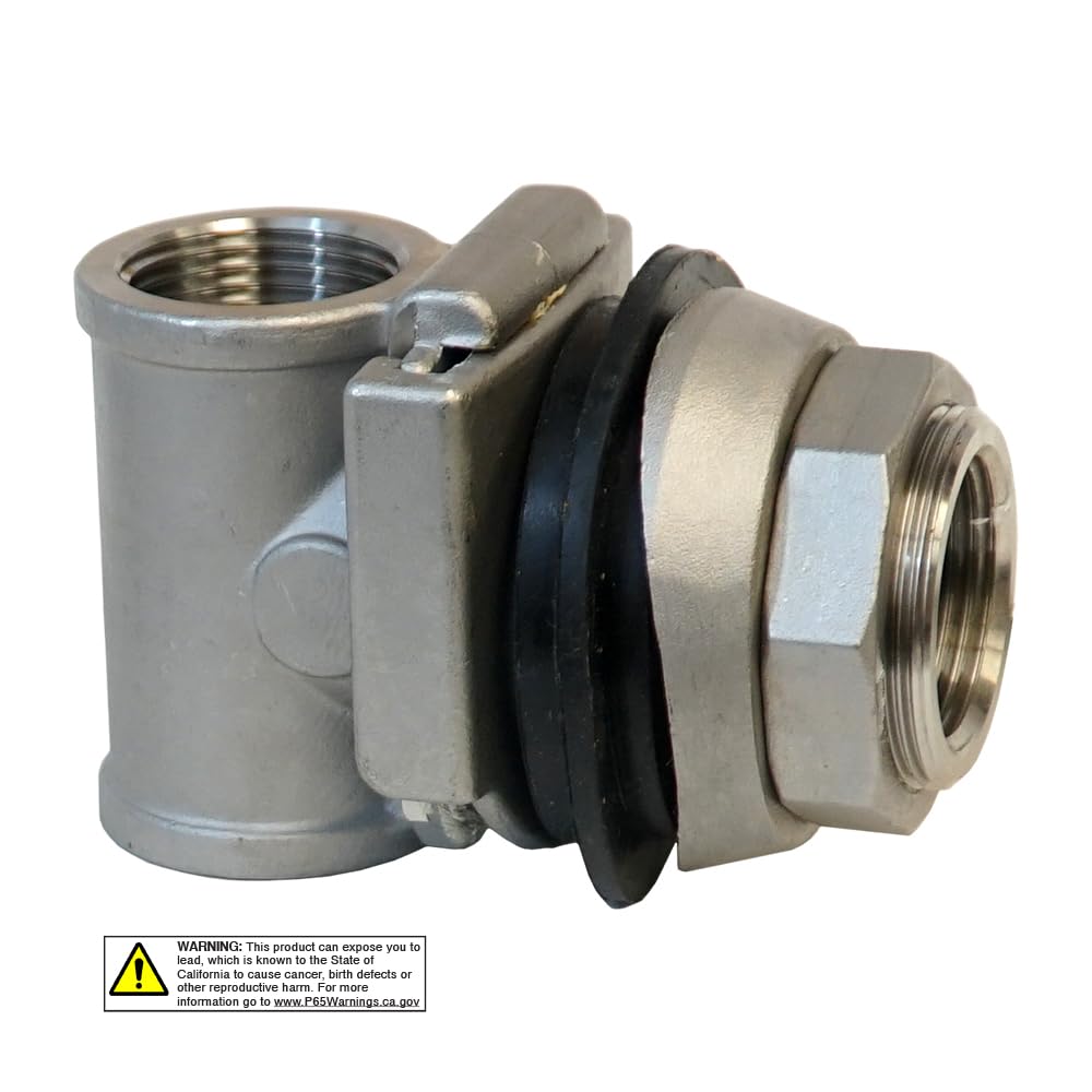 Merrill MFG SSMB225 1-1/4" Stainless Steel Pitless Adapter, Heavy Duty 304 SS Well Pump Pitless for 1-1/4" Drop Pipe & Discharge, Deep Well Submersible Pump Connection Fits 5"–8" Casing