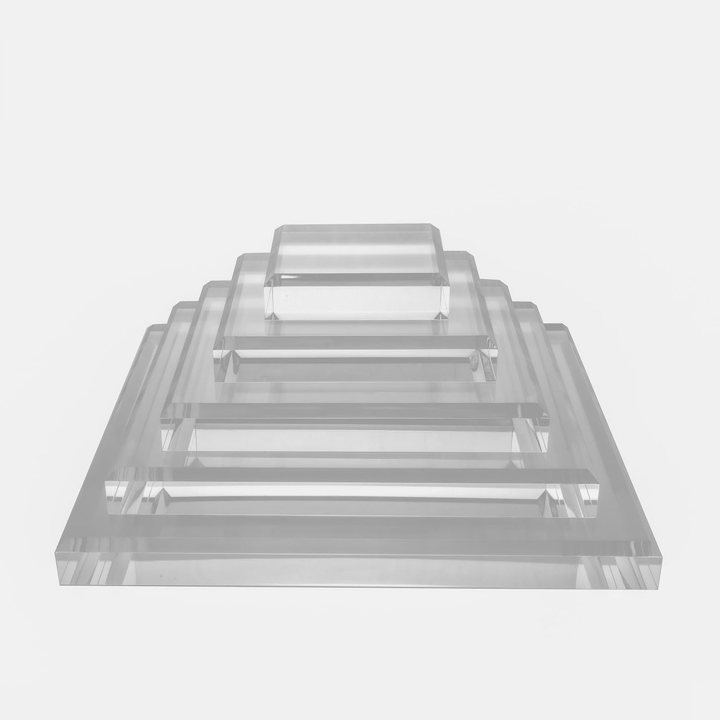 CiaoHER 1in Thickness Beveled Acrylic Square Display Block Clear Polished Pedestal Stand Riser (10x10, 1pack)