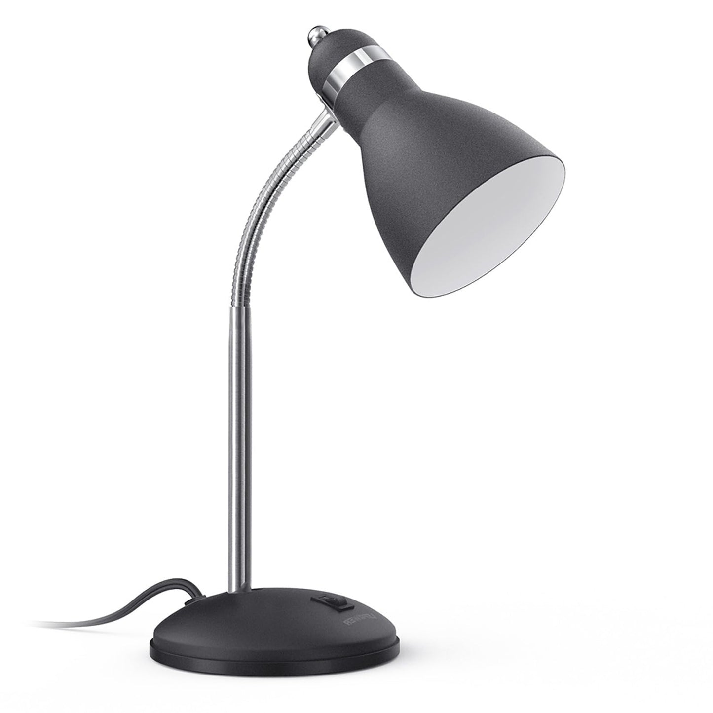 LEPOWER Metal Desk Lamp, Eye-Caring Table Lamp, Study Lamps with Flexible Goose Neck for Bedroom, Home Office (Matte Black)