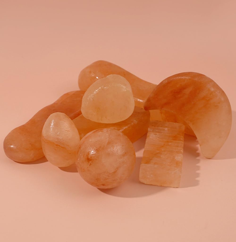 QYLHH 2 Pcs Mushroom Shape Himalayan Salt Massage Stones Hot Massage Cold Massage Stones Set Warm Rocks Kit for Facial SPA