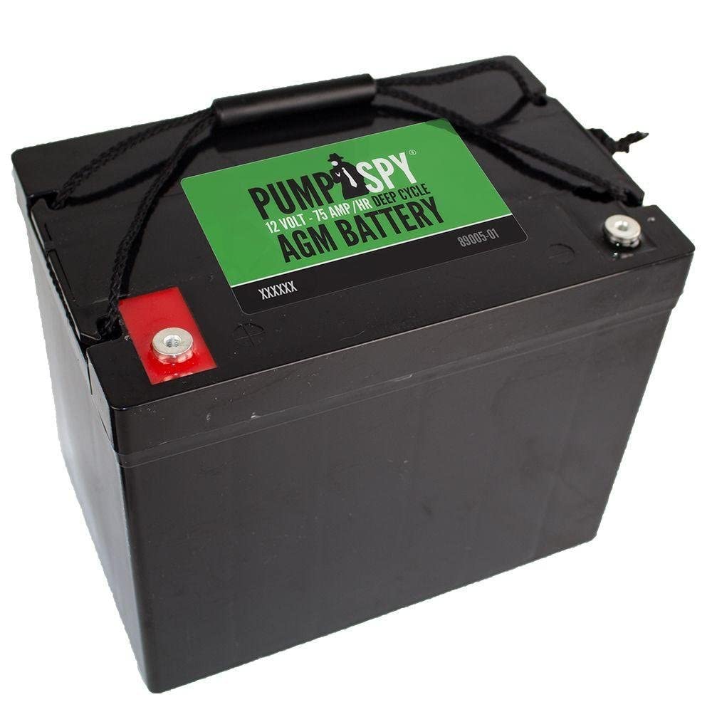 PumpSpy 12v 75Ah Maintenance-free Sump Pump Battery AGM Ideal for Start-stop Applications, Insusceptible to Vibration, Handles High Electrical Loads