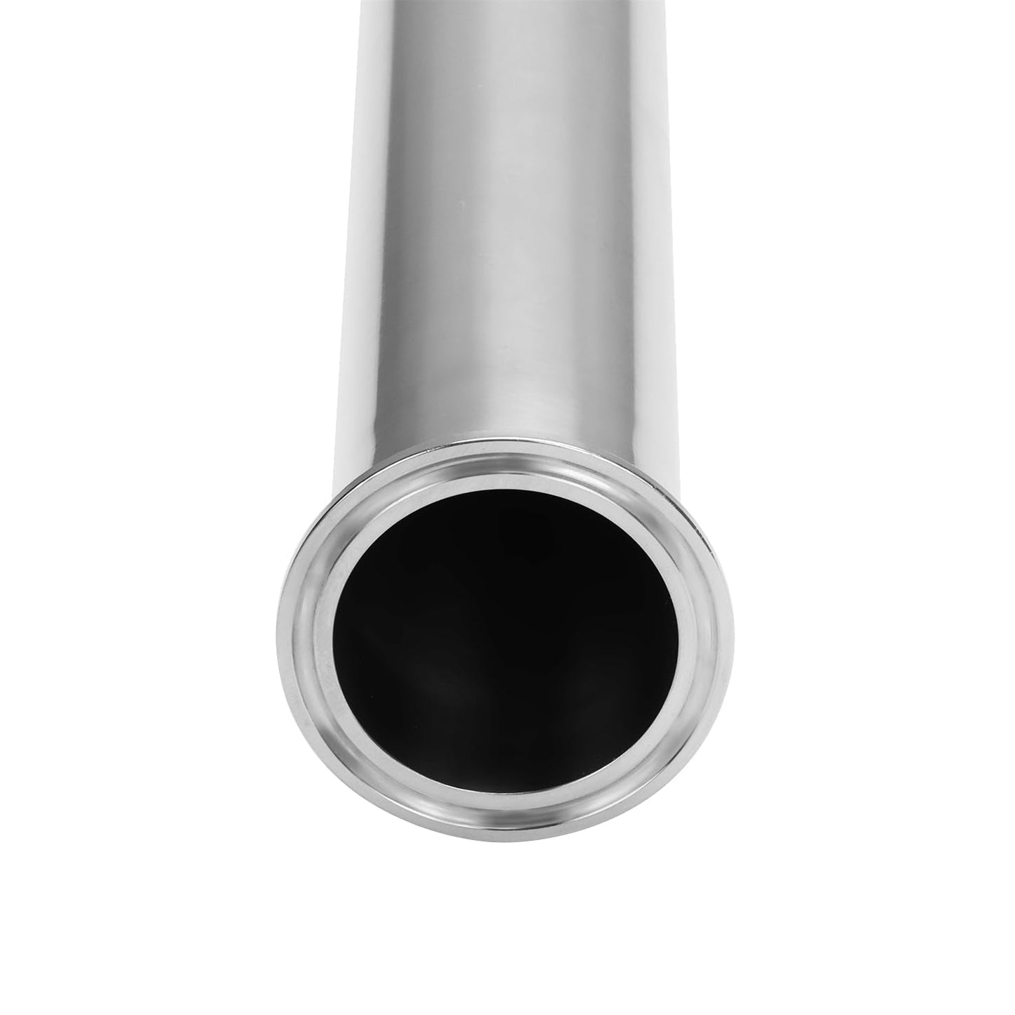 DERNORD Sanitary Spool Tube with Clamp Ends,Stainless Steel 304 Seamless Round Tubing with 2 inch Tri Clamp 64MM Ferrule Flange (Tube Length: 48 Inch / 1219MM)
