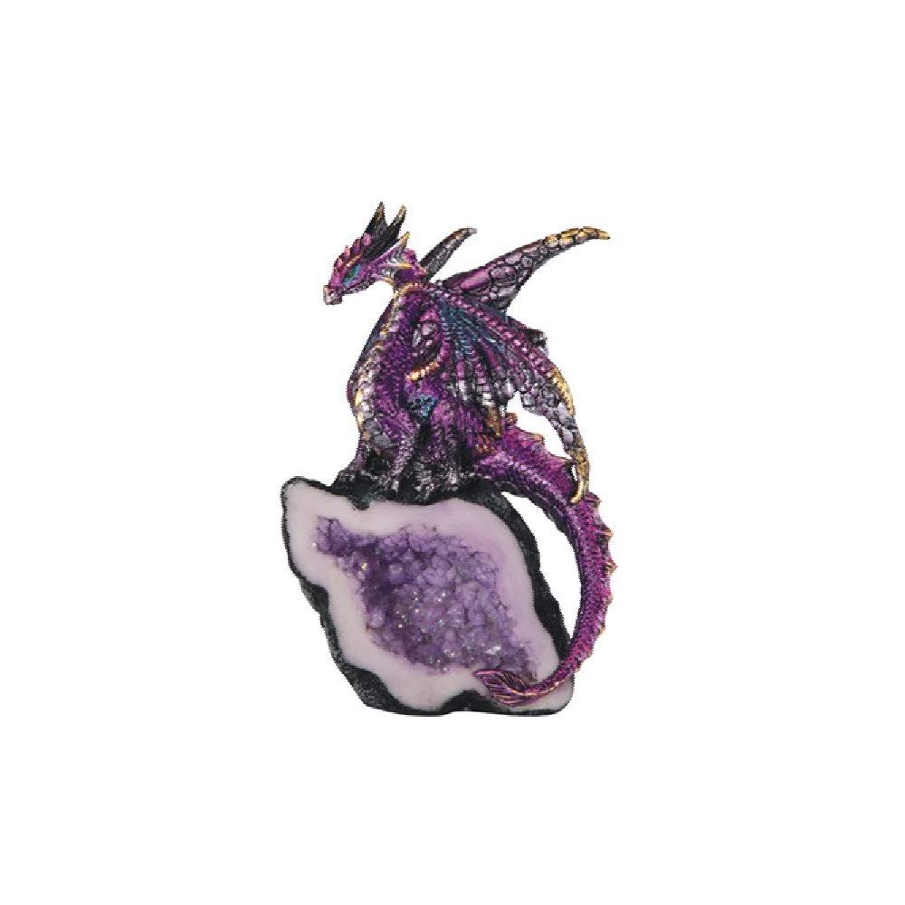 GSC 5.5 Inch Dragon Figurine Purple with Crystal