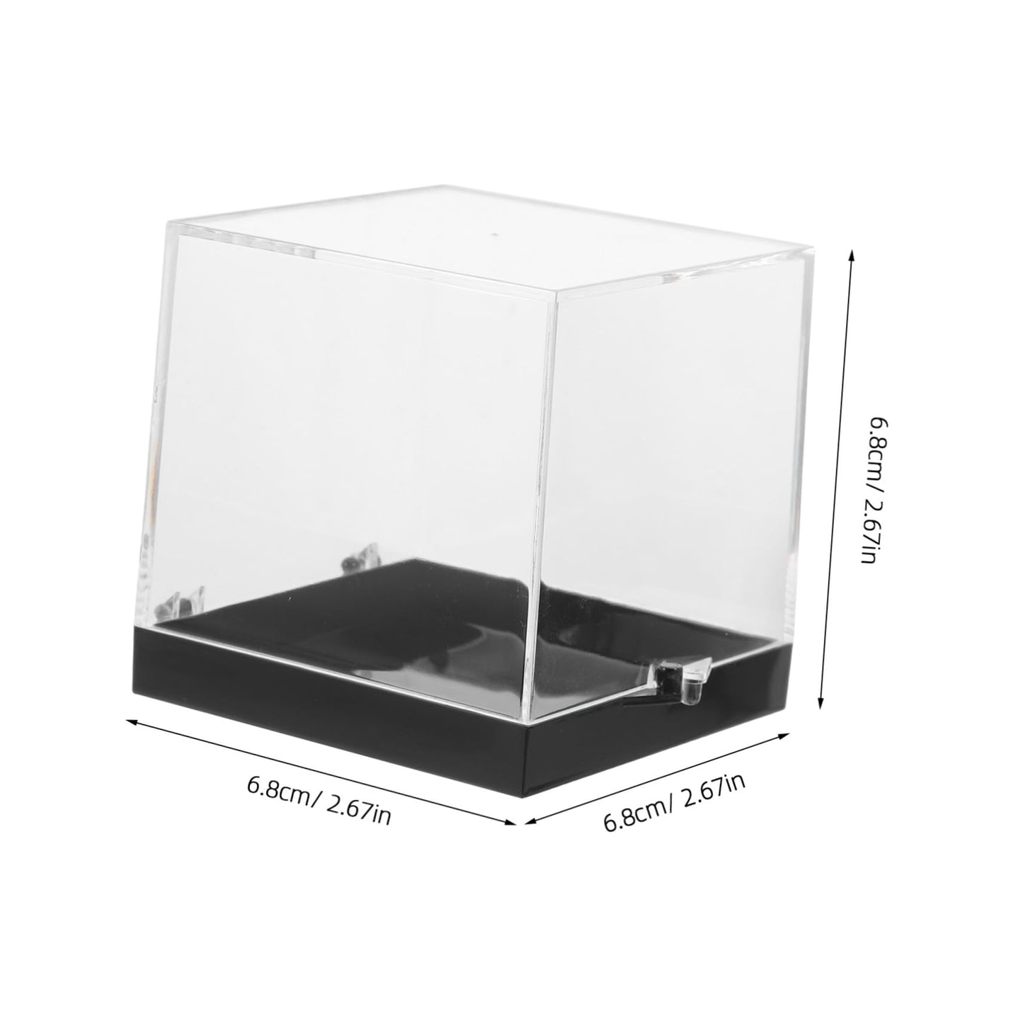 OATIPHO 4pcs Square Mineral Specimen Display Boxes Rock Collection Case Crystal Display for Home Shelf Decoration Black Base