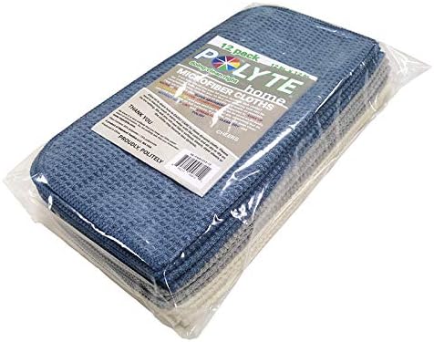 POLYTE Premium Microfiber Kitchen Dish Cloth Waffle Weave 12 Pack