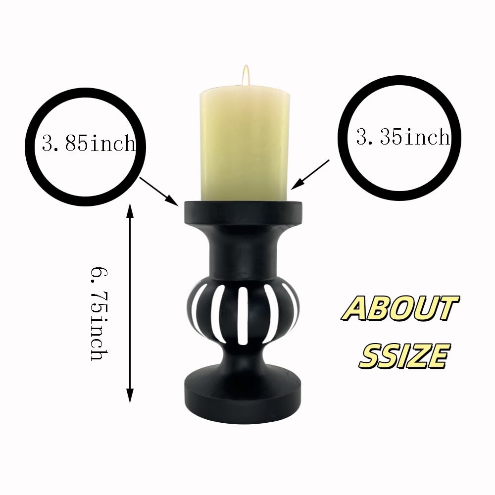 Deng YH Wooden Candle Holders Pillar,Vintage Seaside Pillar Stand for Dining Table Centerpiece, Coffee Table, Mantel, Or Any Table Top,Free Standing Farmhouse Candle Holders.