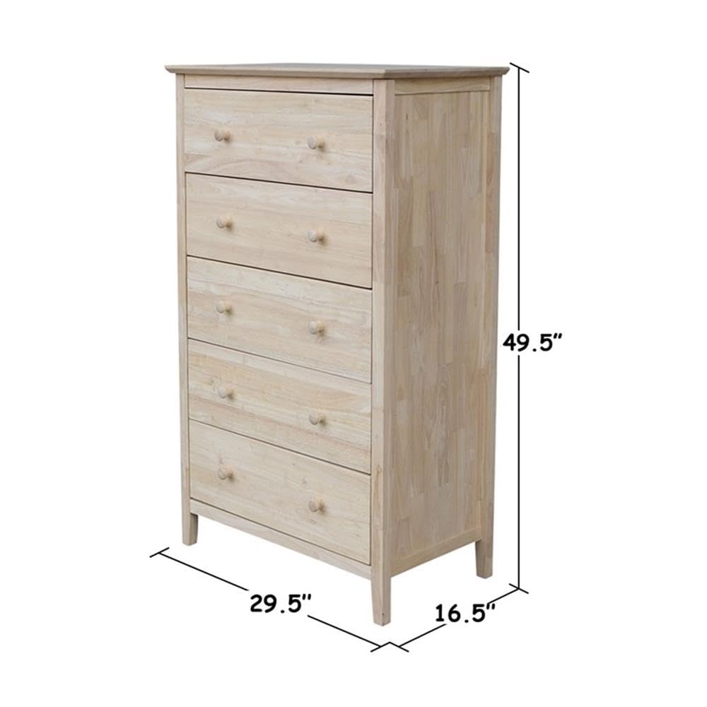 International Concepts Dresser with 5 Drawers ,Unfinished