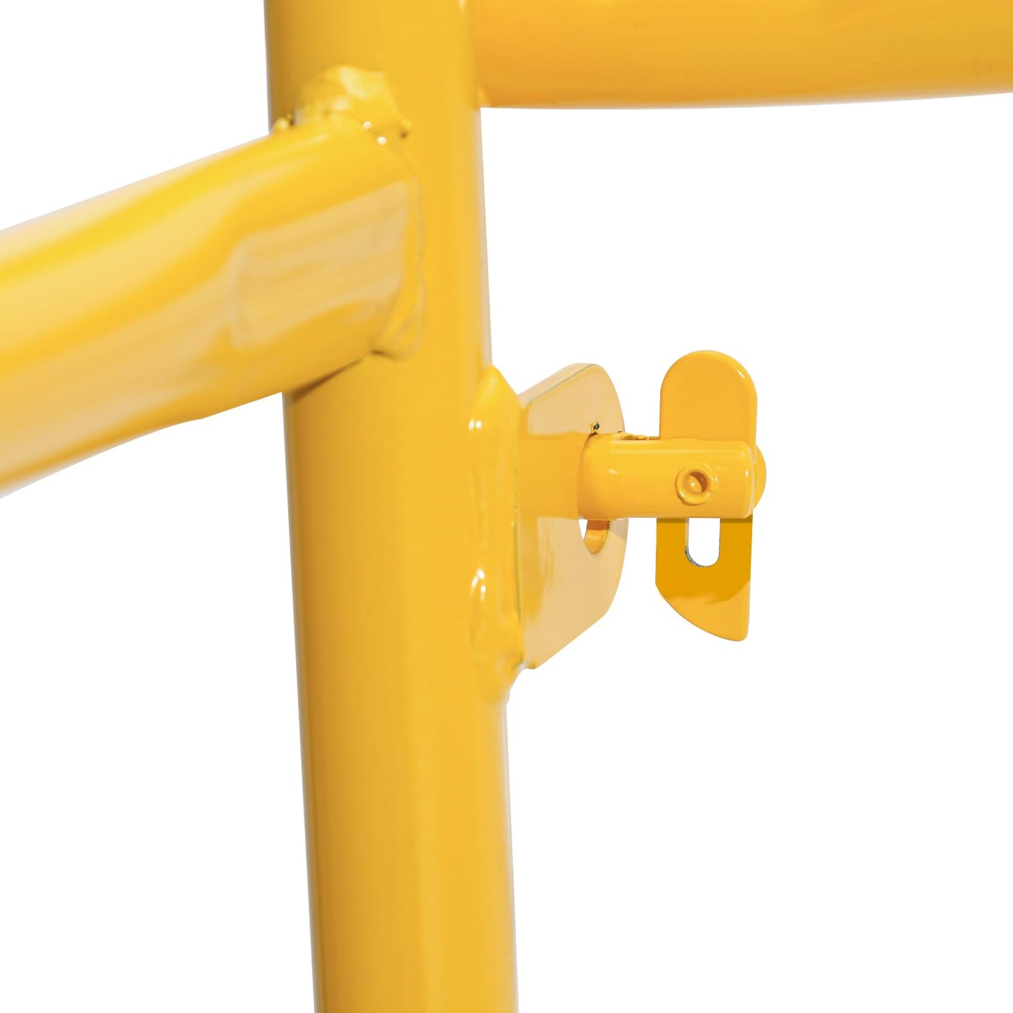 VEVOR 6 Foot Scaffolding Safety Guardrail, Rustproof Solid Carbon Steel Scaffold Guard Rail of 55.4 lbs Load Capacity, Baker Style Metal Guardrails Accessory System for Scaffolding Platform, Yellow