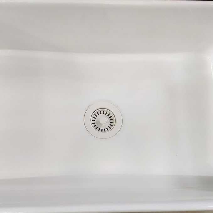 3-1/2 Inch Polymer White Sink Drain Assembly