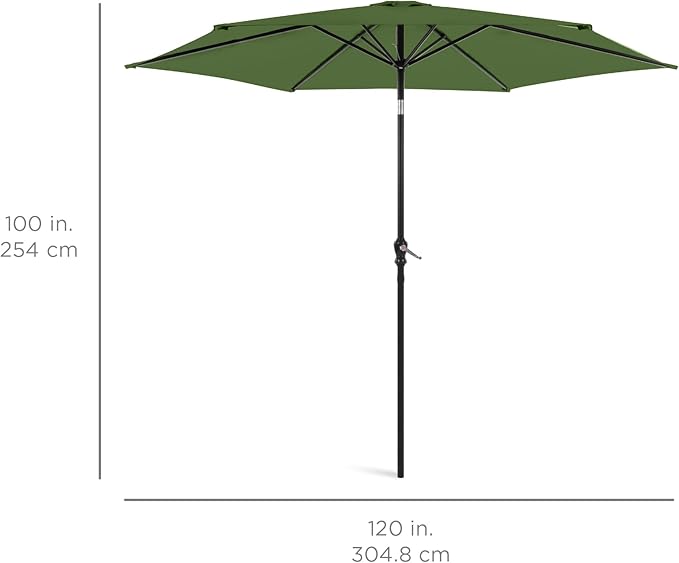 Best Choice Products 10ft Outdoor Table Compatible Steel Polyester Market Patio Umbrella w/Crank and Easy Push Button Tilt