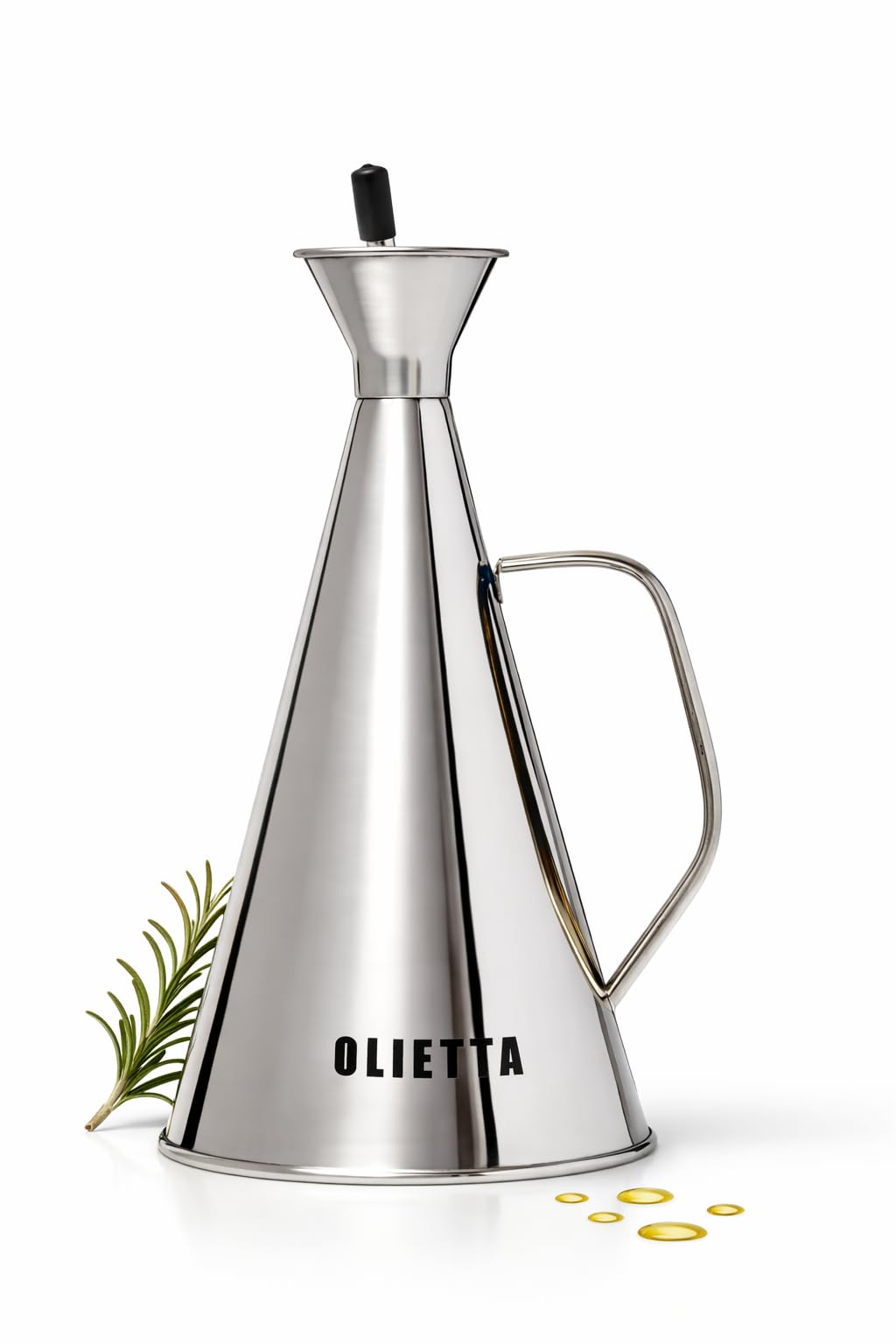 Olietta Oil Dispenser 304 Stainless Steel Non-Drip Olive Oil & Vinegar Pourer & Kitchen Drizzler Bottle 17 fl oz - Light-Blocking Keeps Oil Fresh, Leakproof & Easy to Clean