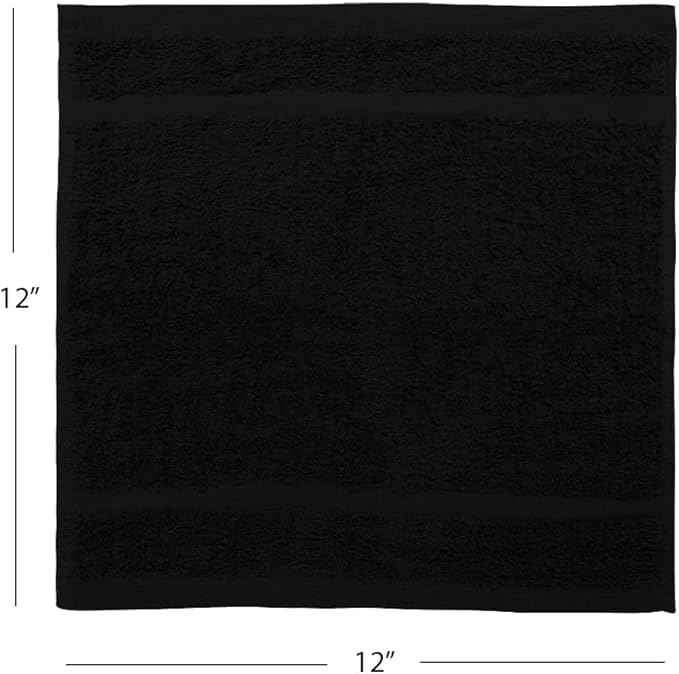 Avalon Towels Cotton Washcloths – Size 12x12 Inches, 100% Ring Spun Cotton