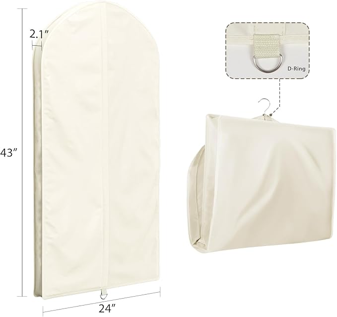 Univivi Premium Breathable Oxford Dress Cover Garment Bag, 60 inch Garment Bag